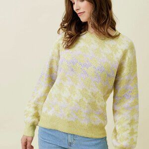 MYSTREE HOUNDSTOOTH MULTI COLOUR PULLOVER SWEATER